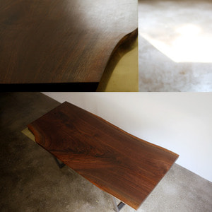 brass plated woodslab table