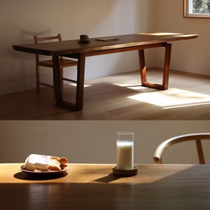 teak woodslab table